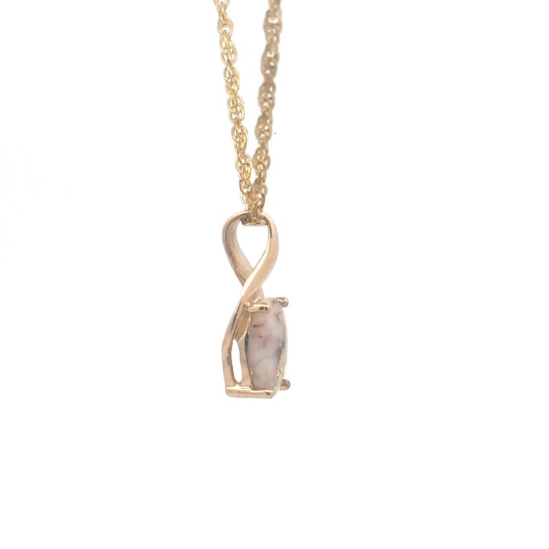 Gold Quartz Oval Pendant PN752QX - Image 2