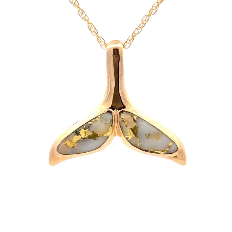 Gold Quartz Whale Tail P3233-GQ