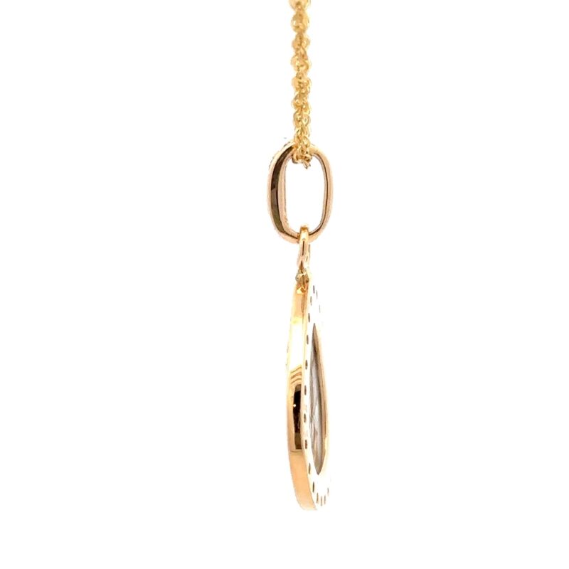 Diamond & Gold Quartz Pear Shaped Pendant PN1103DQ - Image 4