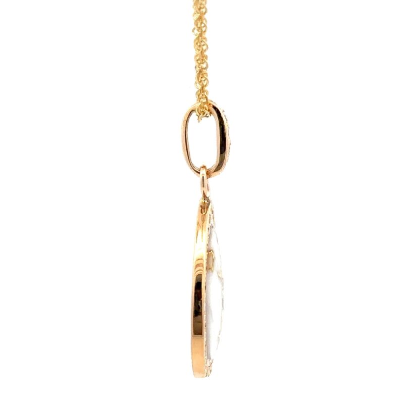 Diamond & Gold Quartz Pear Shaped Pendant PN1103DQ - Image 3