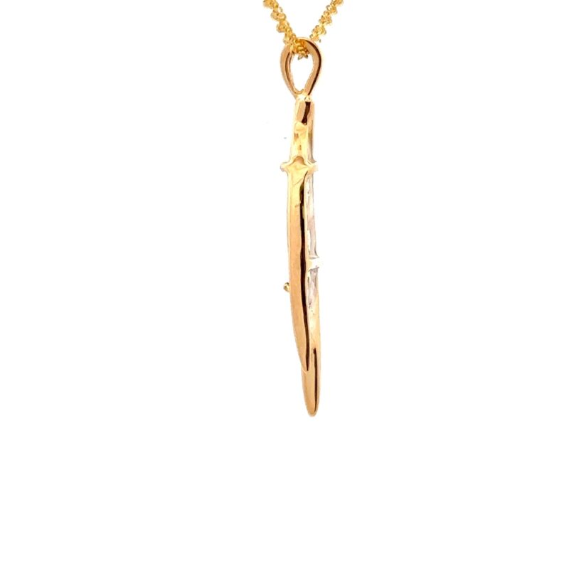 Forked Teardrop Gold Quartz Pendant PN3700QX - Image 3