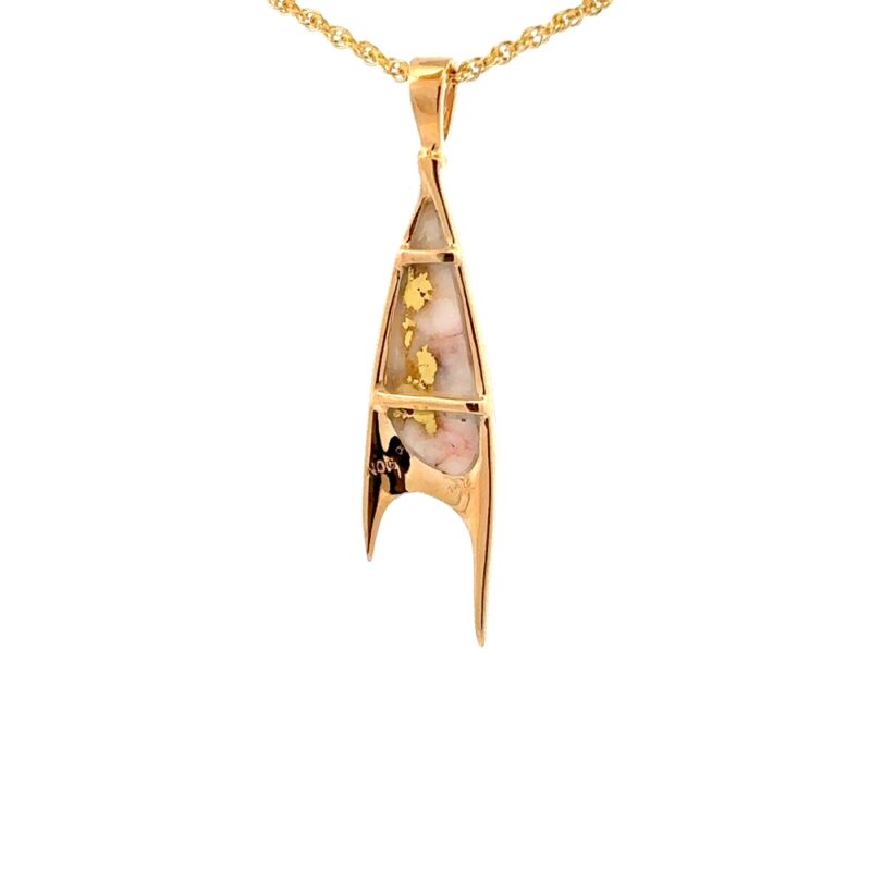 Forked Teardrop Gold Quartz Pendant PN3700QX - Image 4