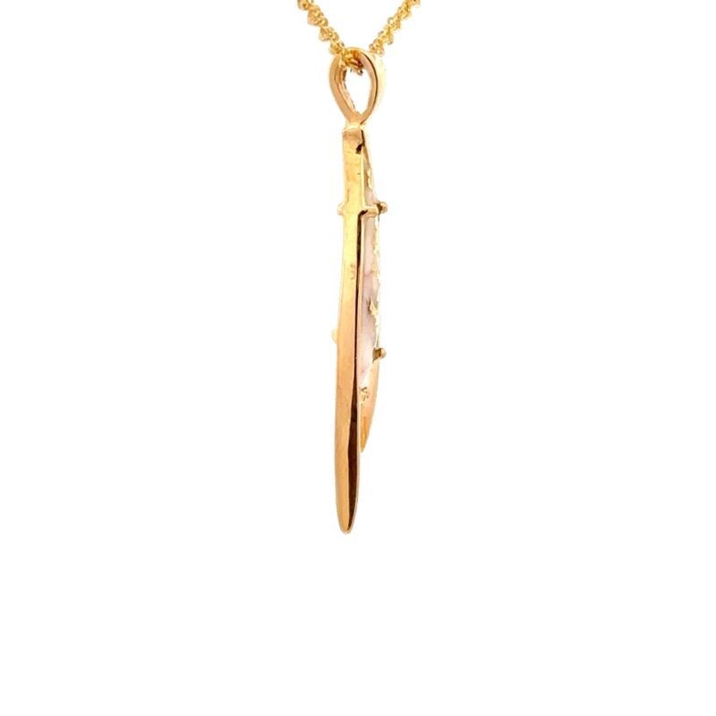 Forked Teardrop Gold Quartz Pendant PN3700QX - Image 2