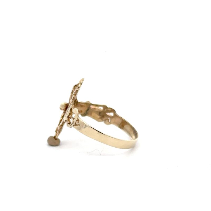 Estate Gold Cross Ring - Image 4
