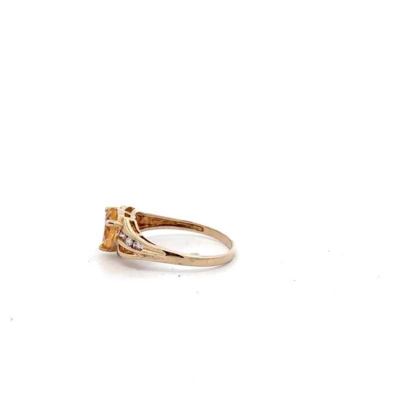 Estate Citrine Heart & White Sapphire Ring - Image 4