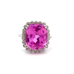 Estate Lady's Synthetic Pink Sapphire Ring