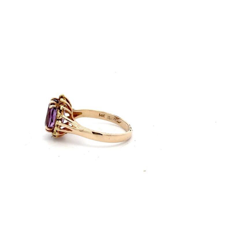 Estate Amethyst & Natural Gold Nugget Ring - Image 4