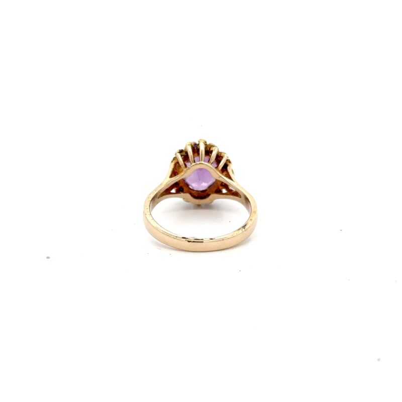 Estate Amethyst & Natural Gold Nugget Ring - Image 2