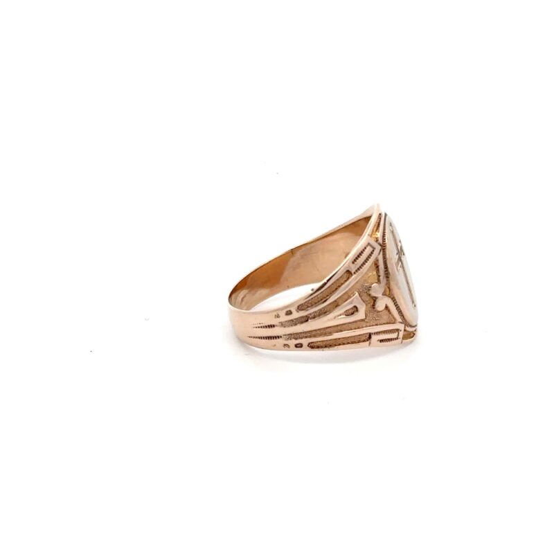 Estate Cross Gold Ring - Image 2