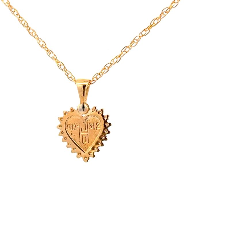 Diamond & Gold Quartz Heart Pendant FF312G2 - Image 3