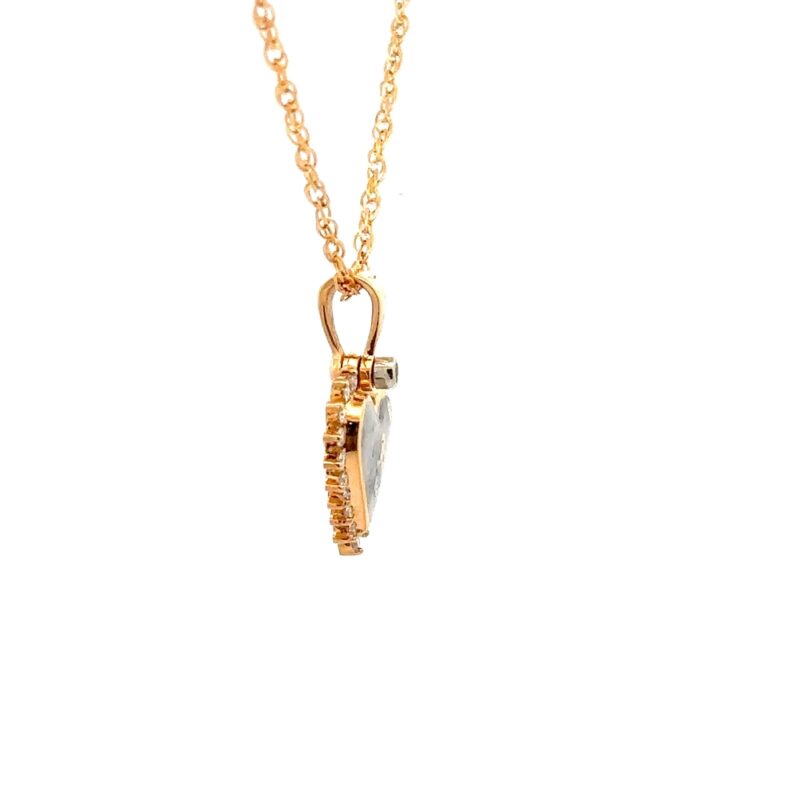 Diamond & Gold Quartz Heart Pendant FF312G2 - Image 2