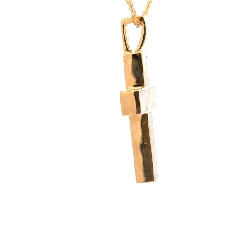 Gold Quartz Cross Pendant FF625G2 - Image 2