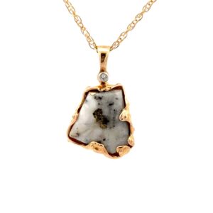 Free Form Gold Quartz Pendant FFGQ-12421