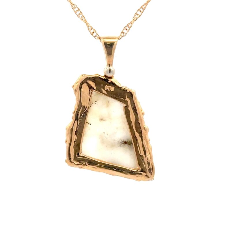 Free Form Gold Quartz Slab Pendant FFGQ-12030 - Image 3