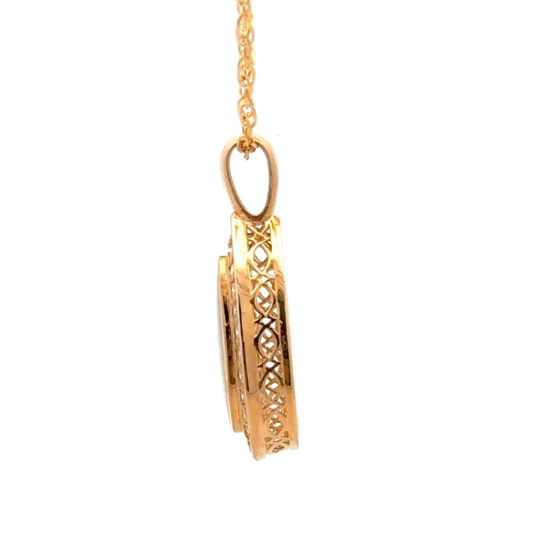 Diamond Halo Gold Quartz Pendant 642G2-2/3 - Image 4