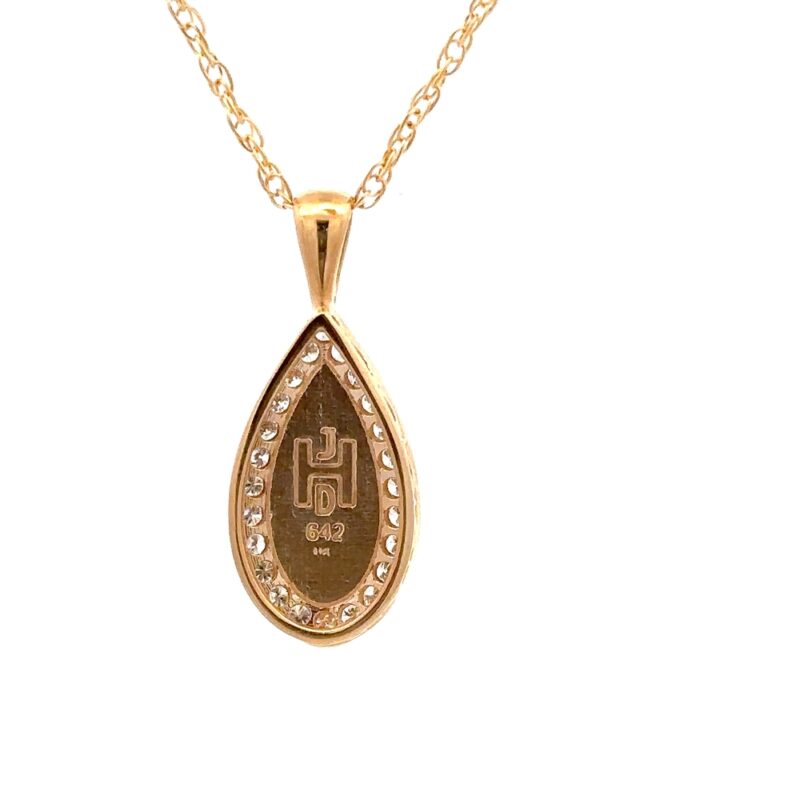 Diamond Halo Gold Quartz Pendant 642G2-2/3 - Image 3