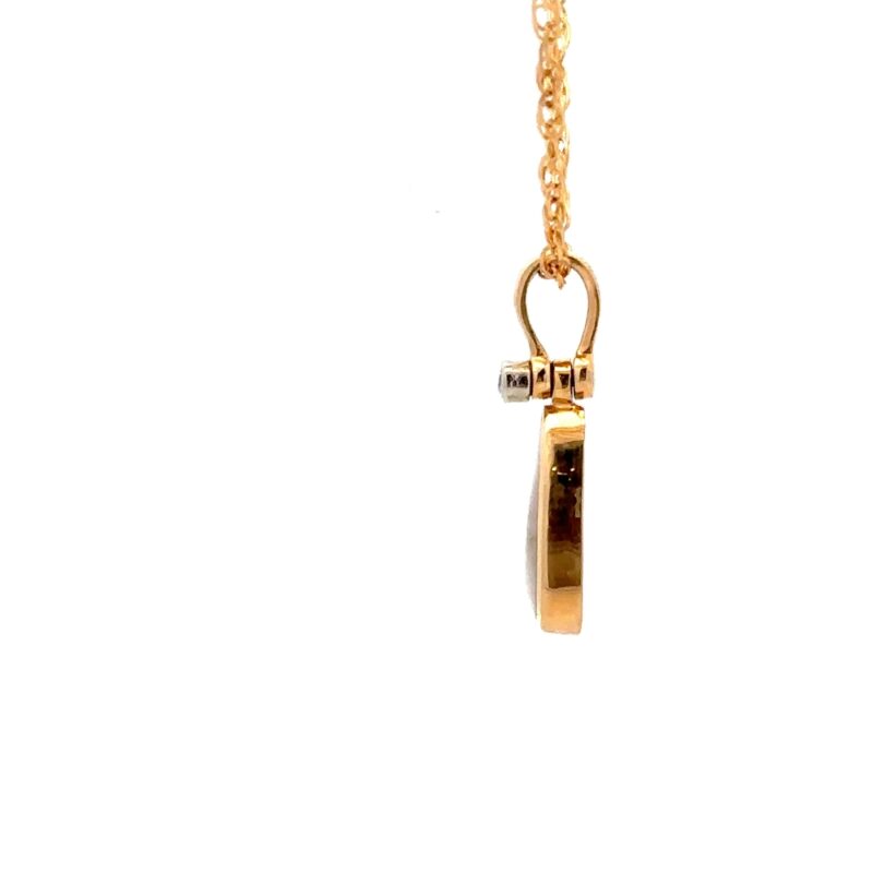 Gold Quartz & Diamond Oval Pendant FF085G2 - Image 4