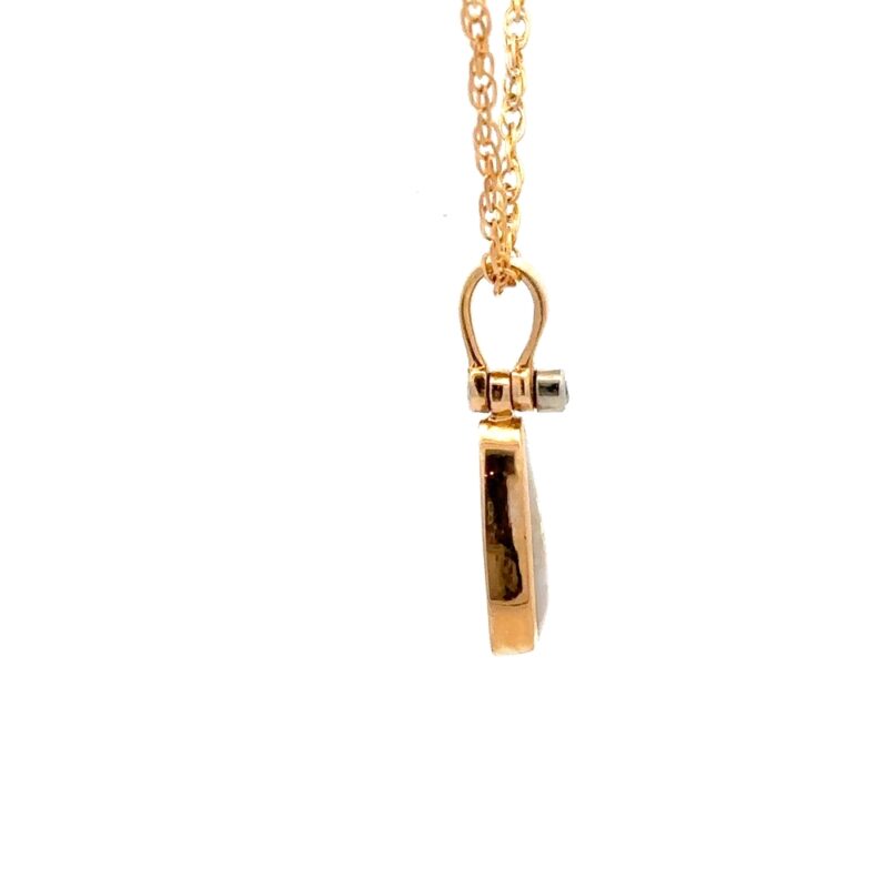 Gold Quartz & Diamond Oval Pendant FF085G2 - Image 2