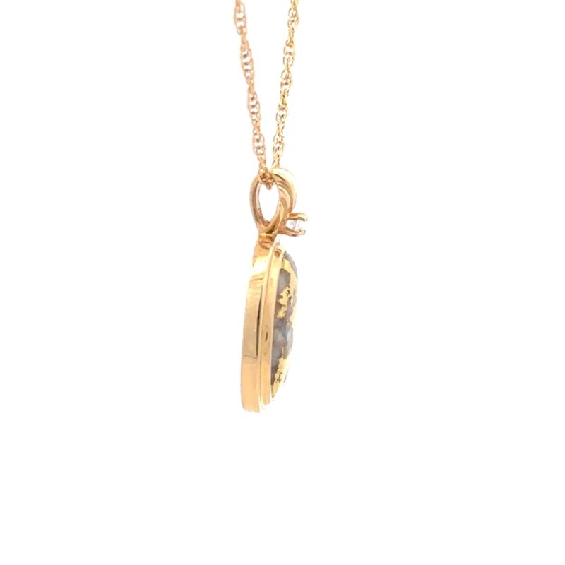 Oval Gold Quartz Pendant - Image 2