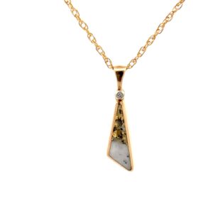 Triangle Gold Quartz Pendant FF136G2