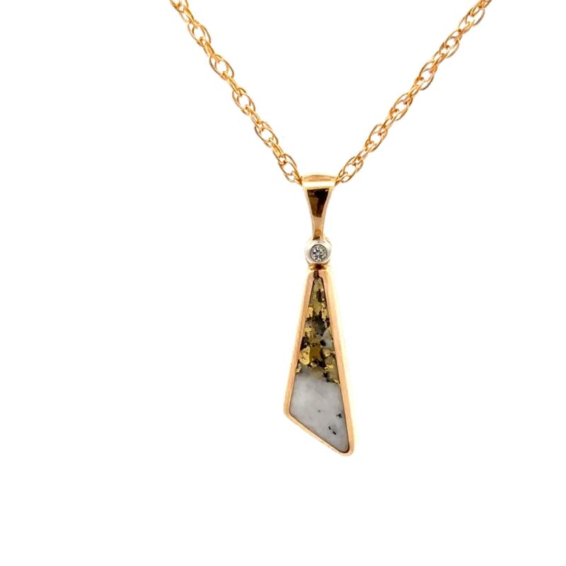 Triangle Gold Quartz Pendant FF136G2