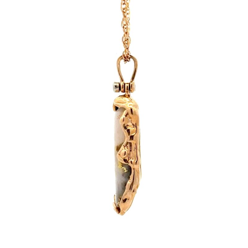 Free Form Gold Quartz Pendant FFGQ216941 - Image 3