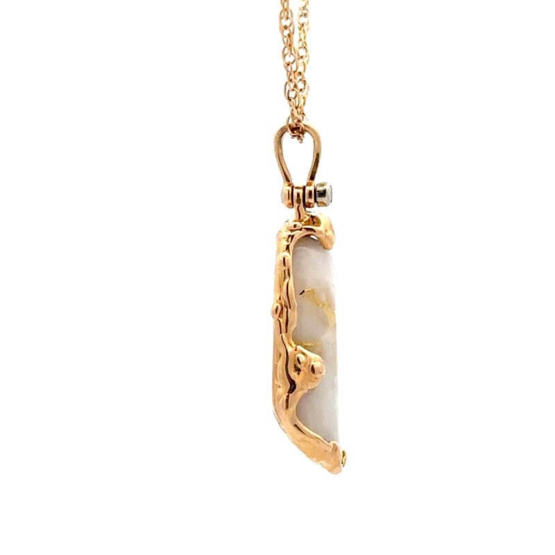 Free Form Gold Quartz Pendant FFGQ216941 - Image 2