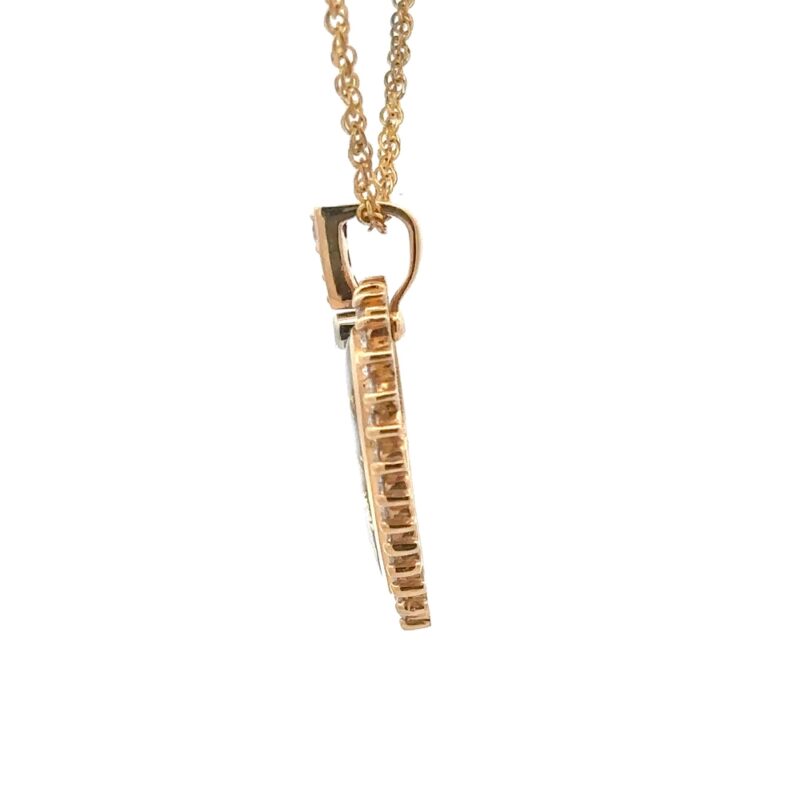 Gold Quartz & Diamond Heart Pendant FF24G1 - Image 2