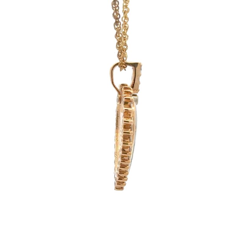 Gold Quartz & Diamond Heart Pendant FF24G1 - Image 4