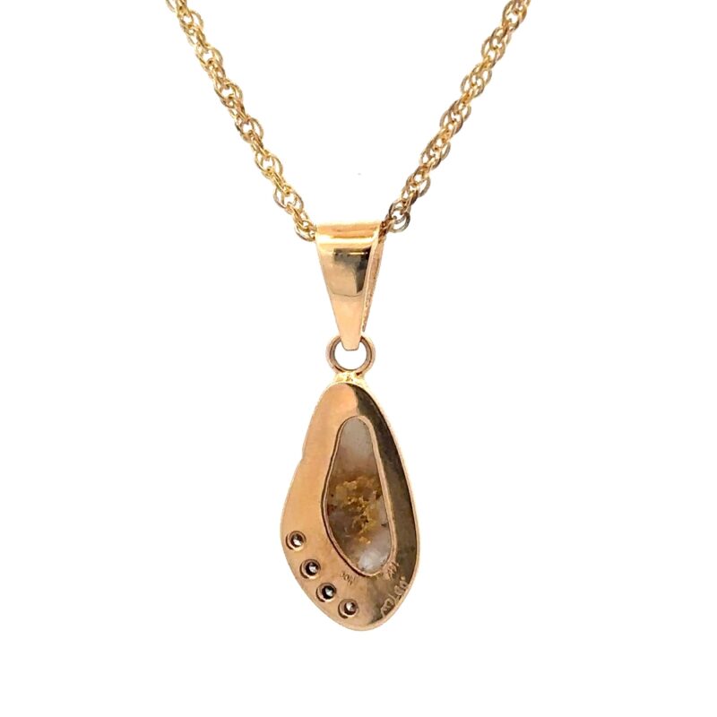Gold Quartz & Diamonds Pendant - Image 2
