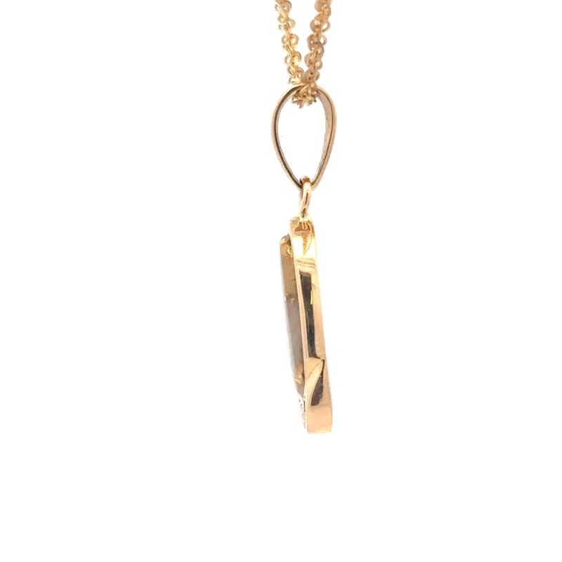Diamond & Gold Quartz Pendant - Image 3