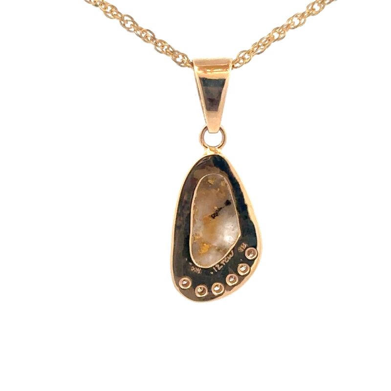 Diamond & Gold Quartz Pendant - Image 4