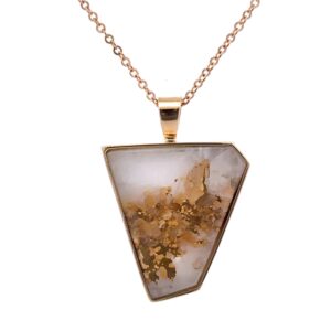 18K Gold Quartz Slab Pendant