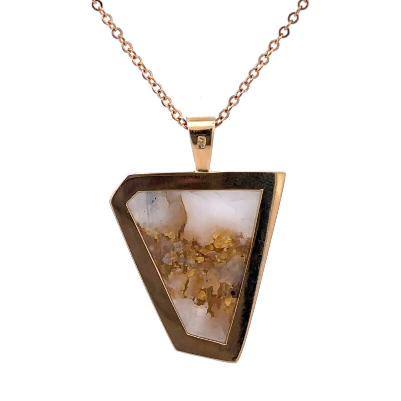 18K Gold Quartz Slab Pendant - Image 3