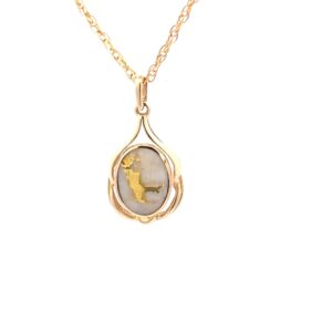 Oval Gold Quartz Pendant PN786QX