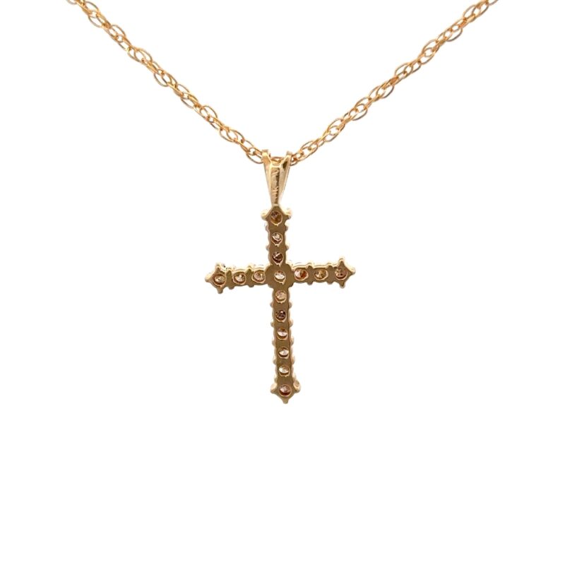 Estate Diamond Cross Pendant - Image 4