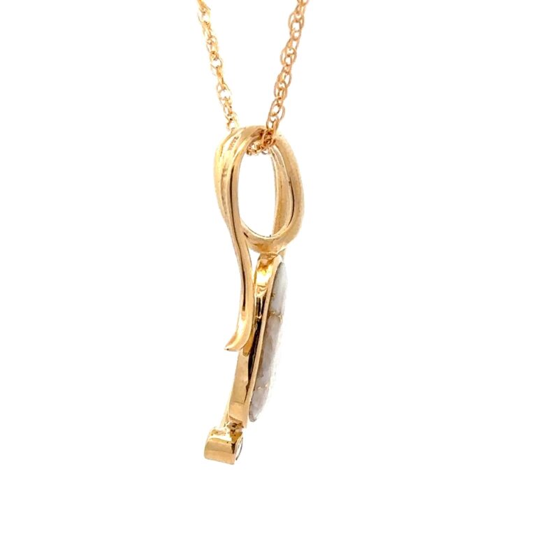 Gold Quartz Pendant P1820-GQ - Image 2