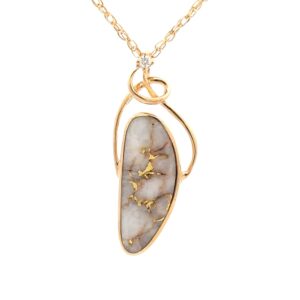 Unique Gold Quartz Pendant P2331-GQ