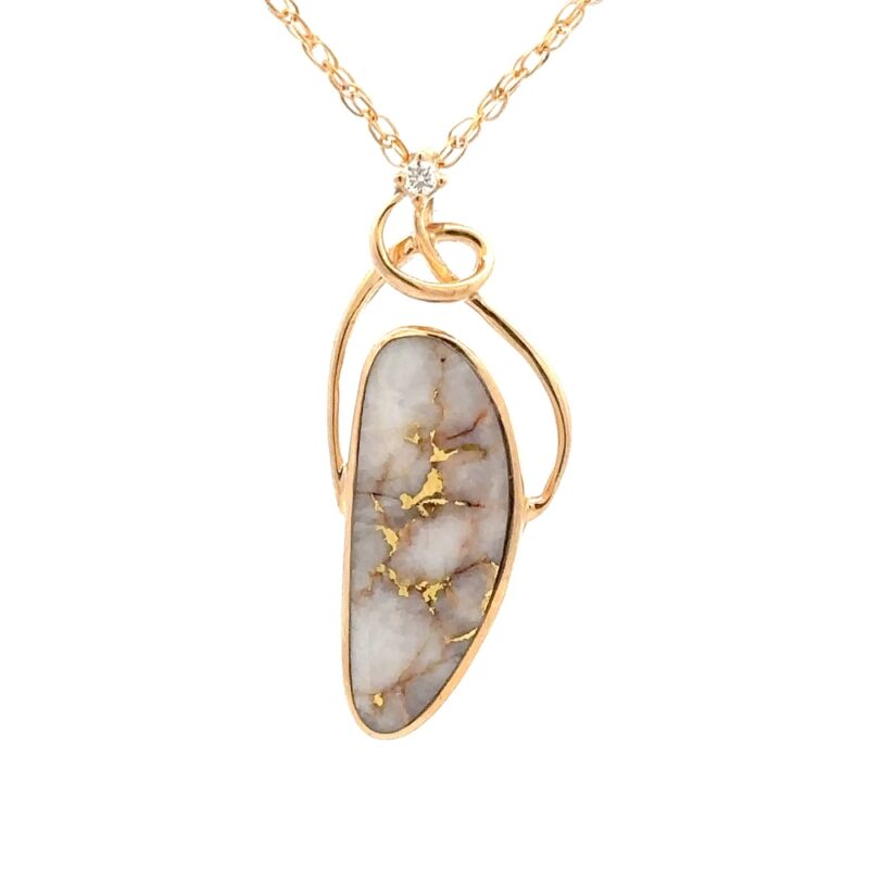Unique Gold Quartz Pendant P2331-GQ