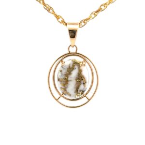 Gold Quartz Spiral Pendant PN1130Q