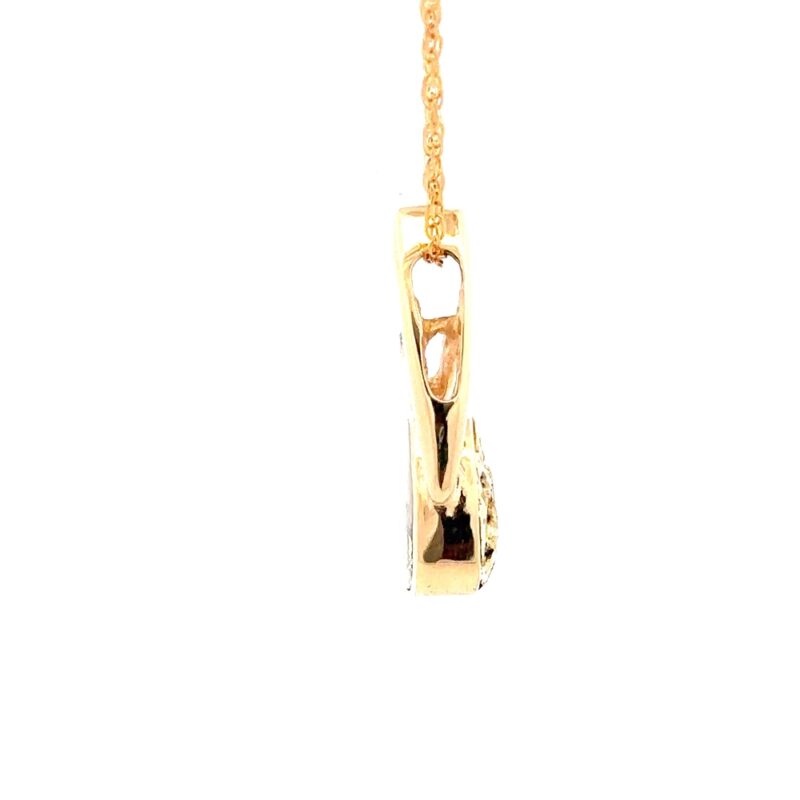 14K Gold Quartz & Gold Nugget Reversible Pendant P2562-GQ - Image 3