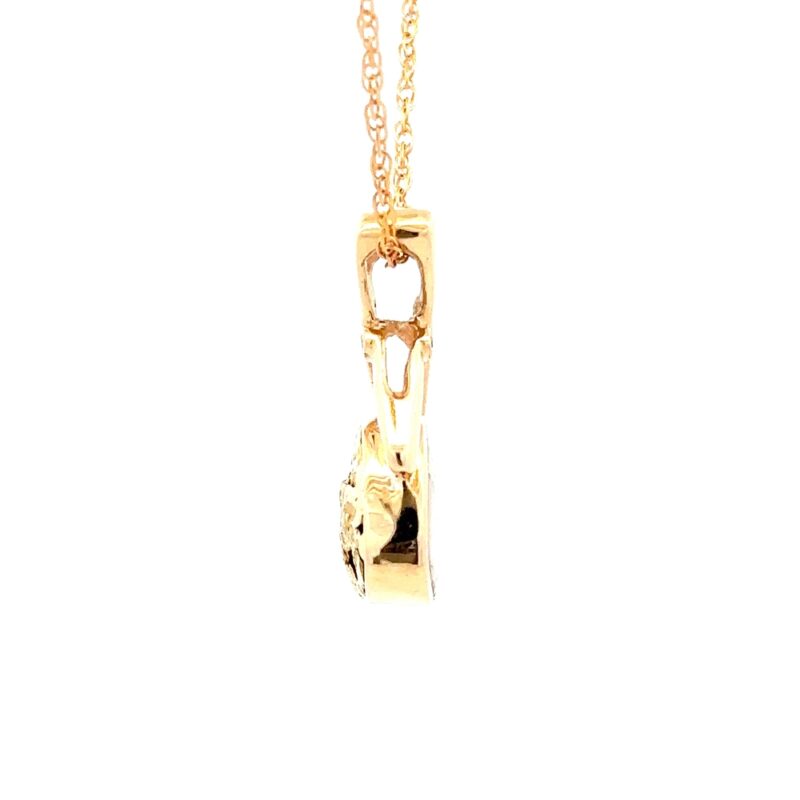 14K Gold Quartz & Gold Nugget Reversible Pendant P2562-GQ - Image 2