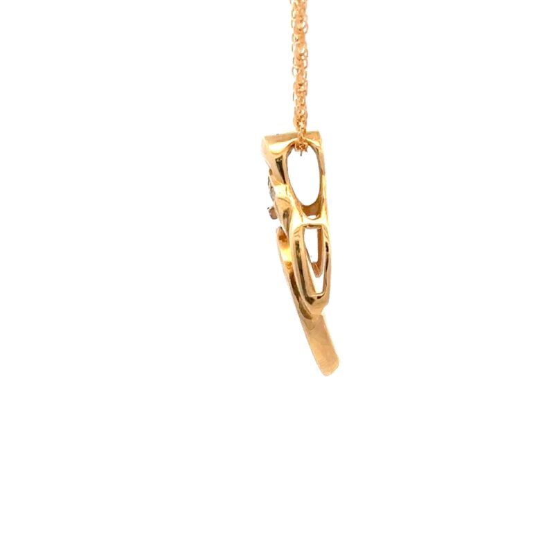 Gold Quartz & Diamonds Oval Pendant P2602-GQ - Image 4