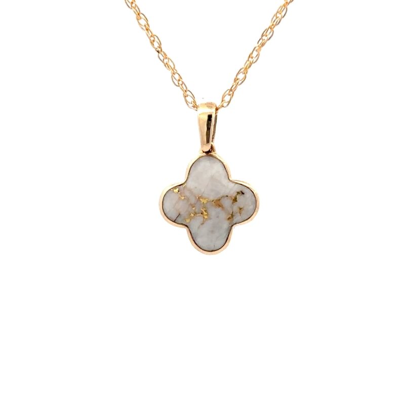 Clover Gold Quartz Pendant P3262-GQ