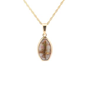 Gold Quartz Oval Pendant PP1344Q