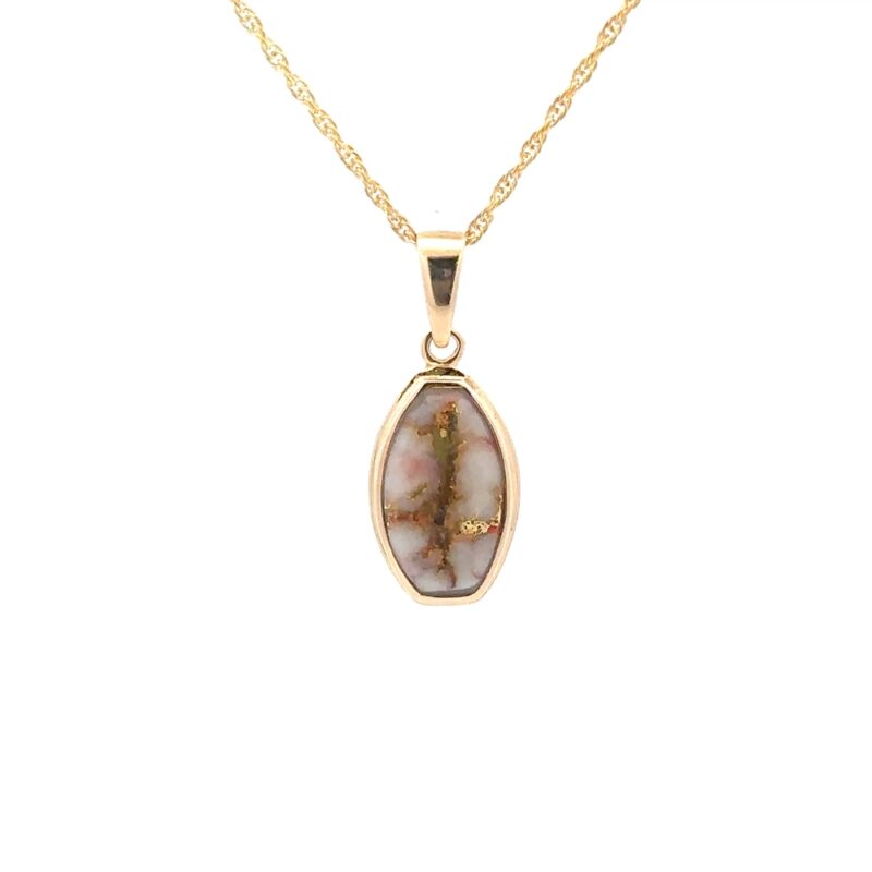 Gold Quartz Oval Pendant PP1344Q