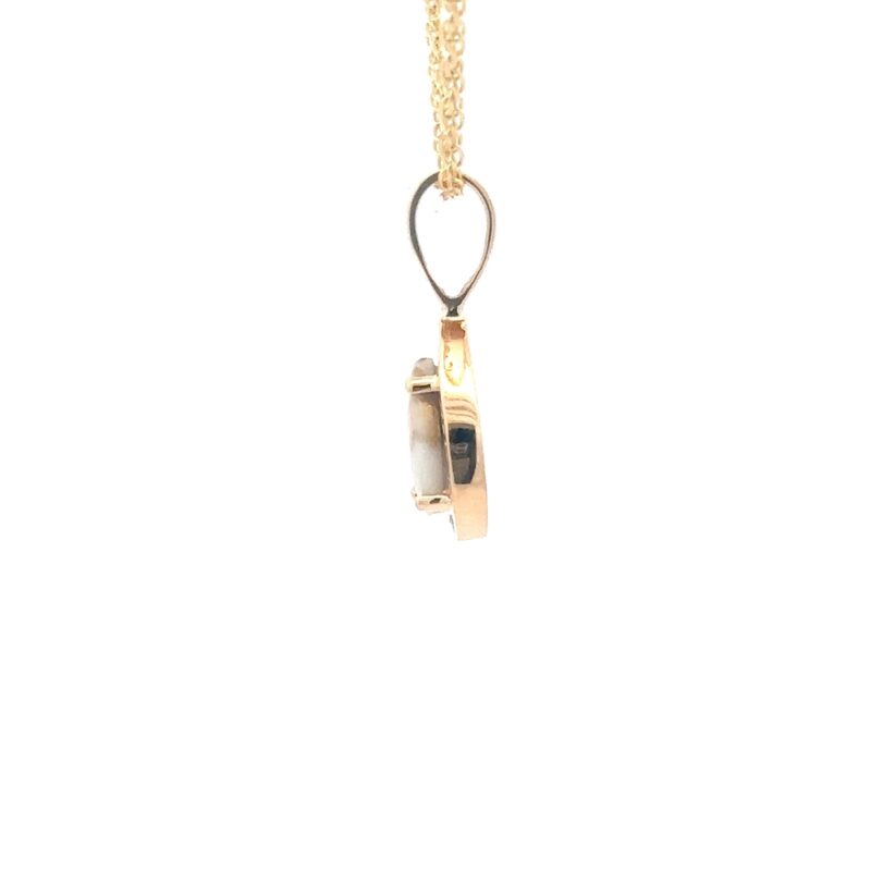 Diamond & Gold Quartz Oval Pendant PN630DQ - Image 4