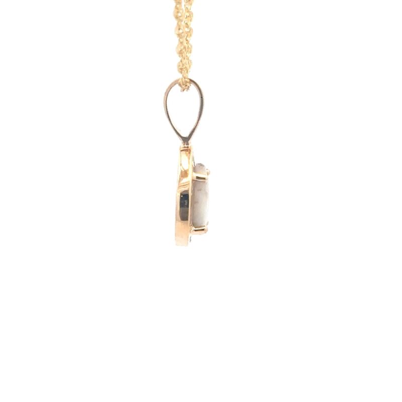 Diamond & Gold Quartz Oval Pendant PN630DQ - Image 2