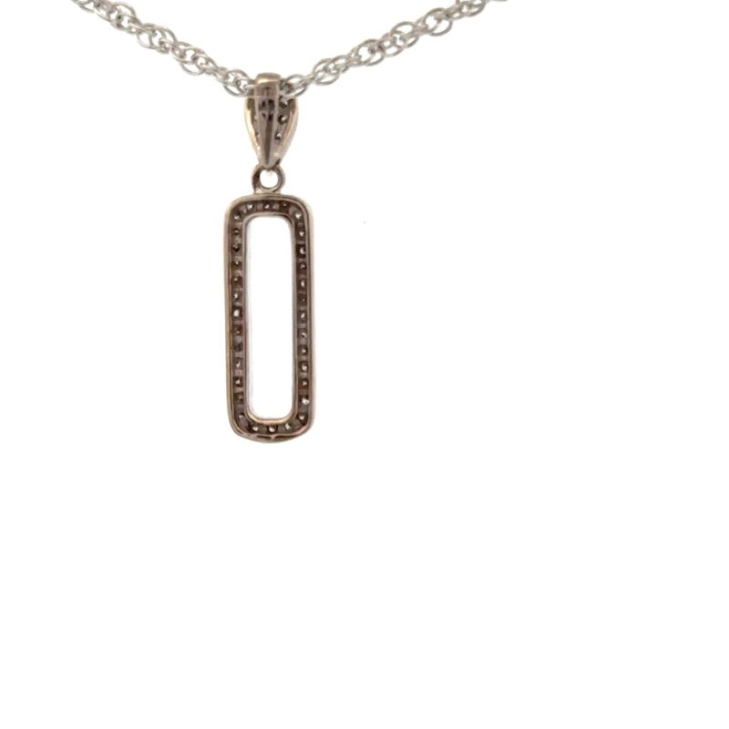 Estate White Gold & Diamond Pendant - Image 3