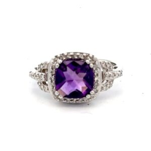 Estate Amethyst & Diamond Ring